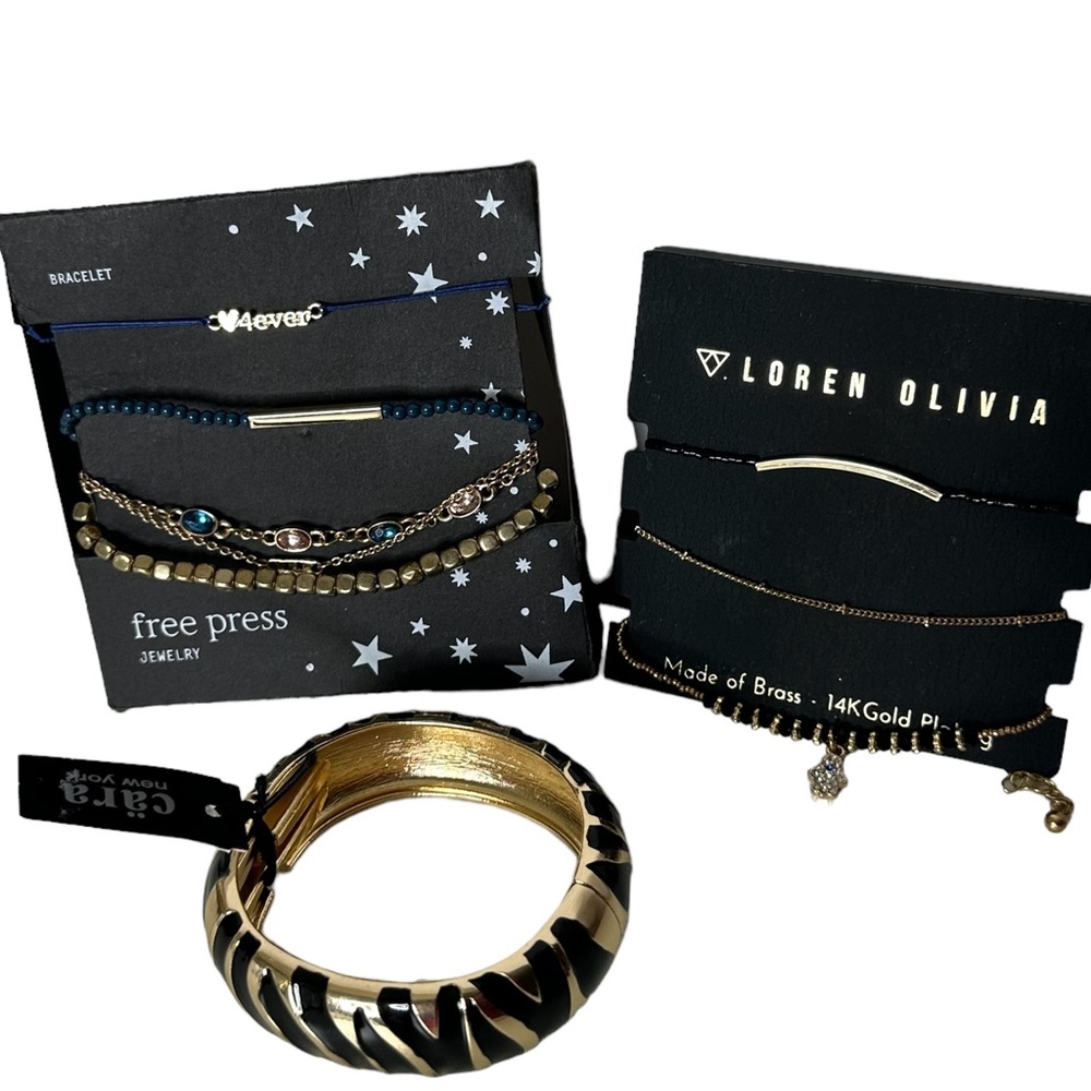 Loren Olivia/Free Press/Cara New York Bracelets Embellished Goldtone Jew…